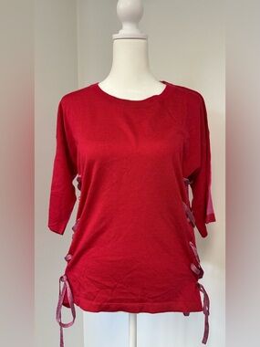Happy Sheep New no tags Women’s Red Side-Tie Knit Top size Medium